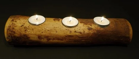 ON THE THREE - Wooden Candlesticks from Plum wood 2.jpg